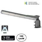 LED Straatlamp Flam 100w, Met Daglichtsensor, 10000 Lumen, 4000K Neutraal Wit, IP65, Paal/Muurbevestiging, Grijze behuizing, 2 Jaar Garantie