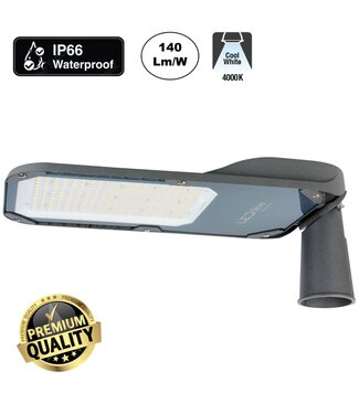 Prime Led Straatverlichting 150w, 21000 Lm (140lm/w), 4000K Neutraal Wit, IP66, IK08, 3 Jaar Garantie
