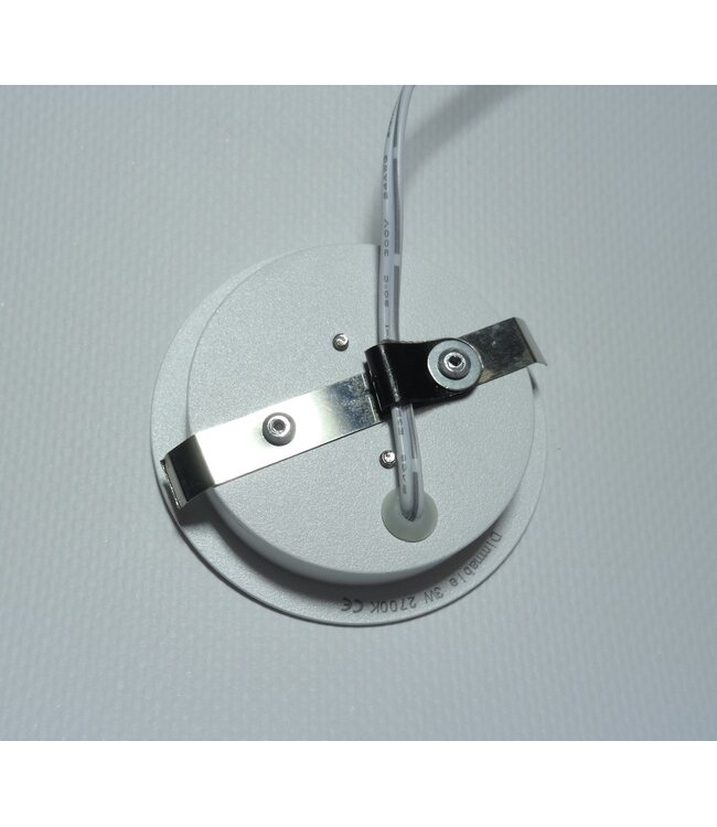 LED Meubelspot / Inbouw spot 3W, 2700K Warm Wit, 240 Lumen, 12VDC, IP44, Gatmaat 55mm, Witkleurig, 2 Jaar Garantie