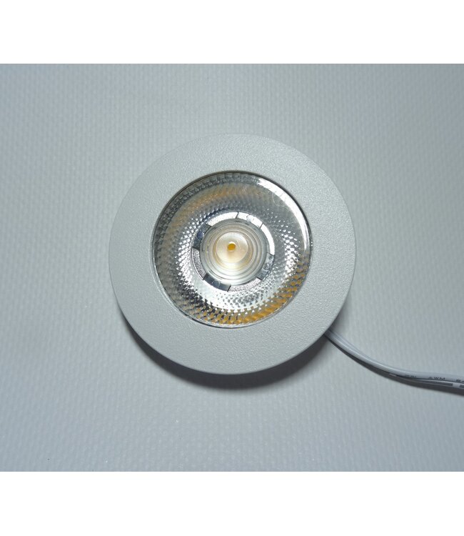 LED Meubelspot / Inbouw spot 3W, 2700K Warm Wit, 240 Lumen, 12VDC, IP44, Gatmaat 55mm, Witkleurig, 2 Jaar Garantie