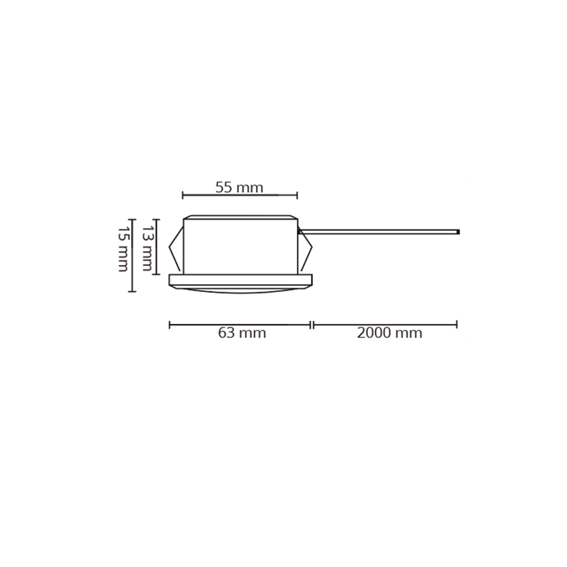 LED Meubelspot / Inbouw spot 3W, 2700K Warm Wit, 240 Lumen, 12VDC, IP44, Gatmaat 55mm, Zwartkleurig, 2 Jaar Garantie, foto 2 van 6