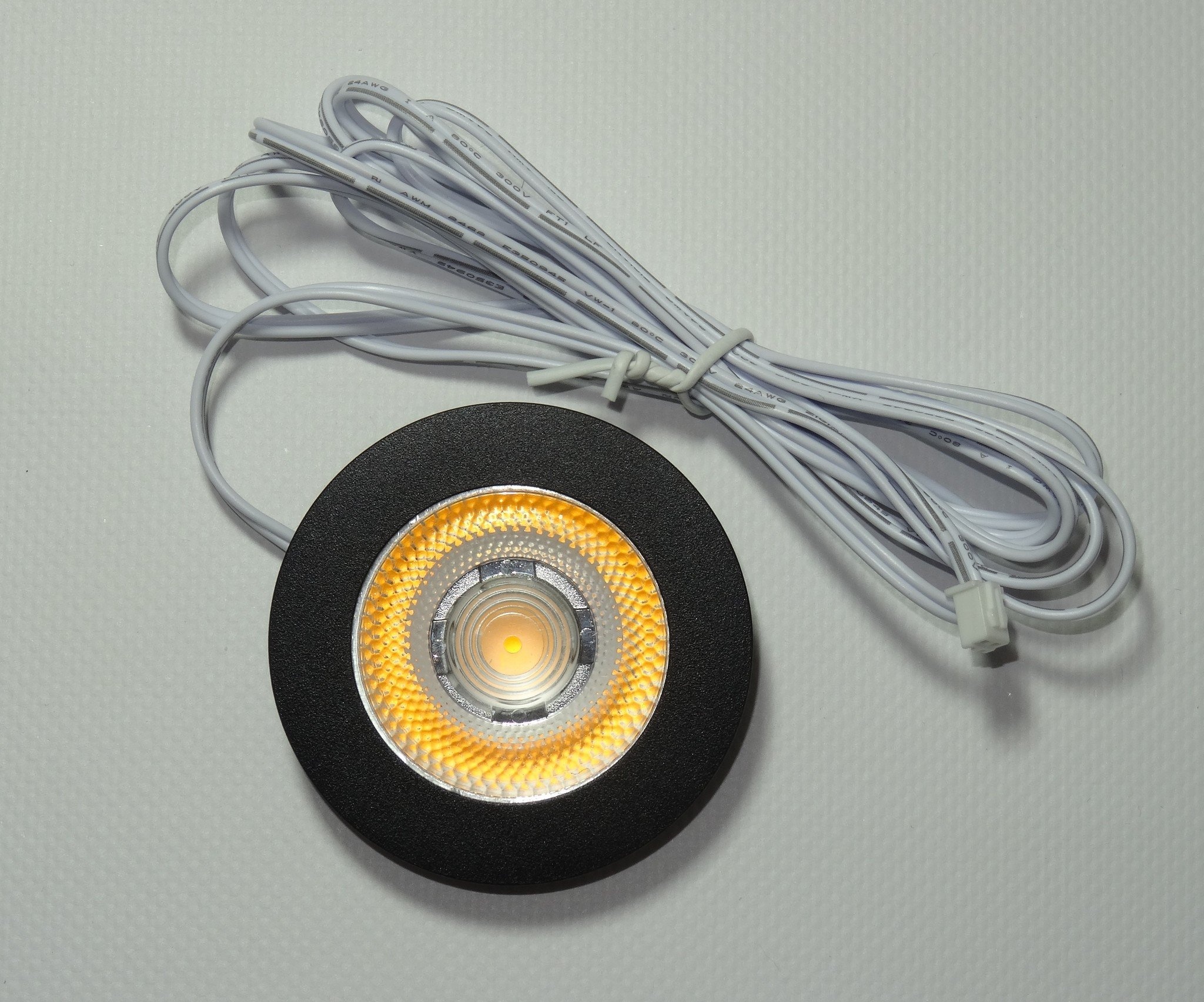 LED Meubelspot / Inbouw spot 3W, 2700K Warm Wit, 240 Lumen, 12VDC, IP44, Gatmaat 55mm, Zwartkleurig, 2 Jaar Garantie, foto 4 van 6