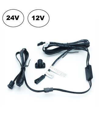 Kastdeur Sensor Zwart Enkel voor LED strip en LED spots, 12vDc - 60W / 24vDc - 100W
