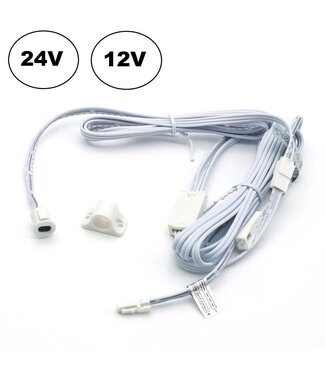 Kastdeur Sensor Wit Enkel voor LED strip en LED spots, 12vDc - 60W / 24vDc - 100W