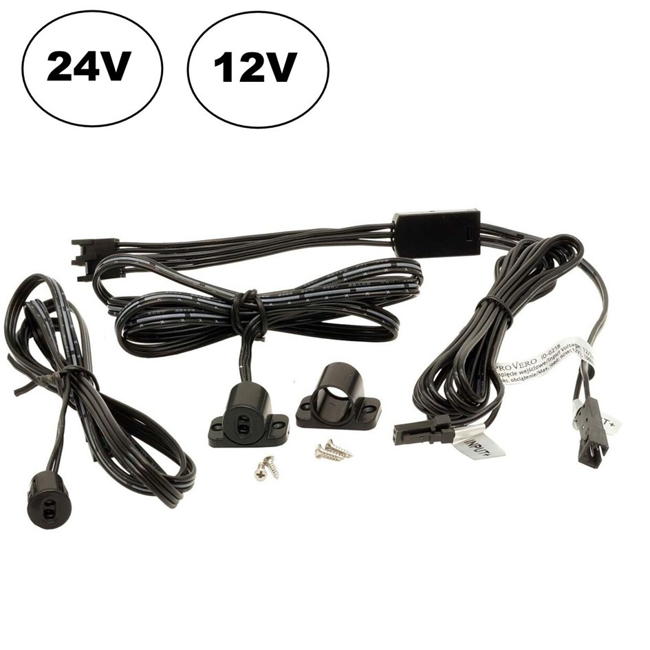 Kastdeur Sensor Zwart DUO voor LED strip en LED spots, 12vDc - 60W / 24vDc - 100W