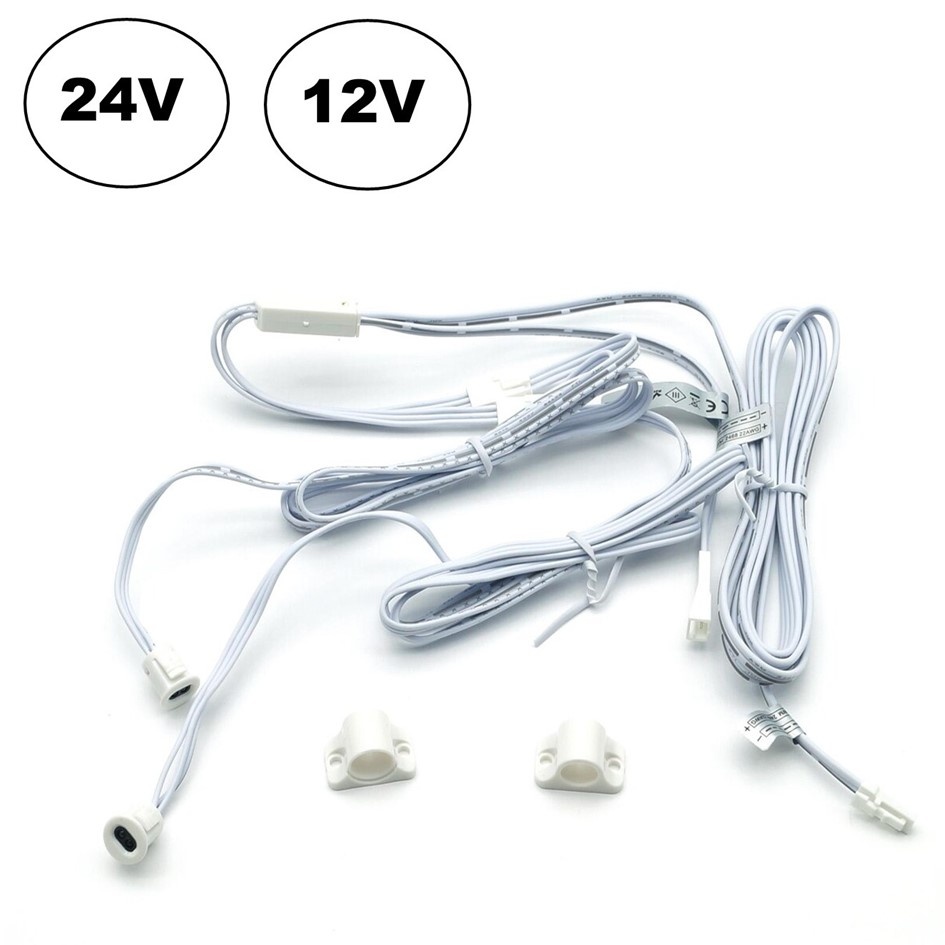 Kastdeur Sensor Wit DUO voor LED strip en LED spots, 12vDc - 60W / 24vDc - 100W