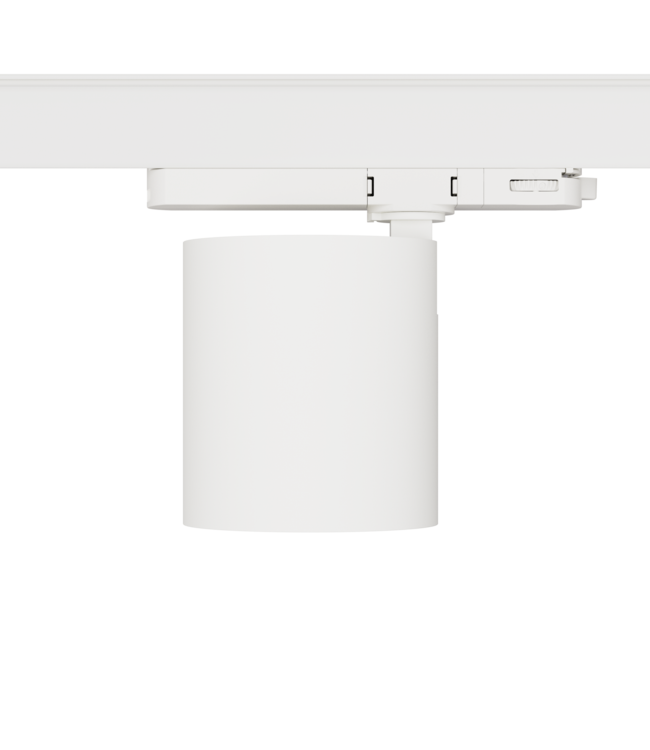 PRIME 3 Fase LED Rail Spot met Wattage switch: 6-20W,  CCT-Switch, 620 tot 1950 lumen, CRI>90, Witte Behuizing , 5 Jaar Garantie