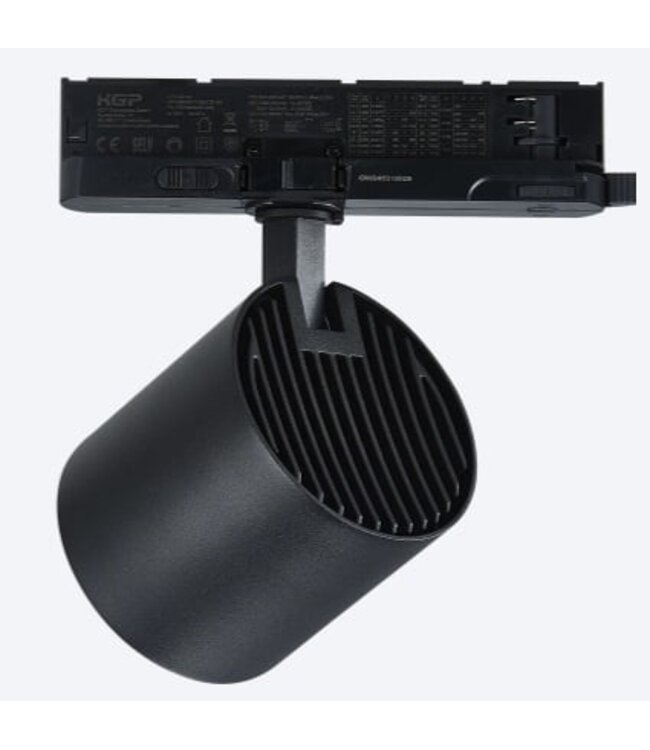 PRIME 3 Fase LED Rail Spot met Wattage switch: 12-42W,  CCT-Switch, 1290 tot 4090 lumen, CRI>90, Zwarte Behuizing , 5 Jaar Garantie