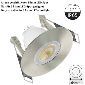 MR11 Led Spot Armatuur Staal, IP65 waterbestendig, Gatmaat 45mm, Alleen geschikt voor 35MM Spots