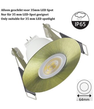 MR11 Led Spot Armatuur Antiek Brons / Messing, IP65 waterbestendig, Gatmaat 45mm, Alleen geschikt voor 35MM Spots