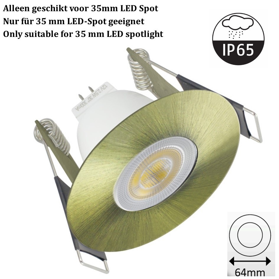 MR11 Led Spot Armatuur Antiek Brons / Messing, IP65 waterbestendig, Gatmaat 45mm, Alleen geschikt voor 35MM Spots