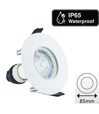 Led Spot Armatuur wit , IP65 waterbestendig, Gatmaat 70mm, incl. GU10 Fitting