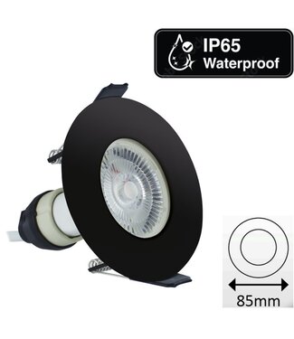 Led Spot Armatuur Zwart , IP65 waterbestendig, Gatmaat 70mm, Incl. GU10 Fitting