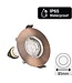 Led Spot Armatuur Koper, IP65 waterbestendig, Gatmaat 70mm, Incl. GU10 Fitting