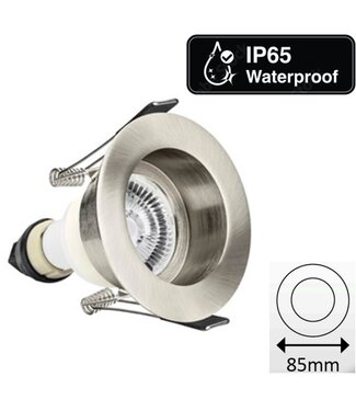 Led Spot Armatuur Verdiept Staal, IP65, Incl. GU10 Fitting