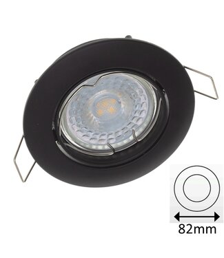 Inbouw LED Spot Zwart met Klemveer - IP20 - Gatmaat 72mm