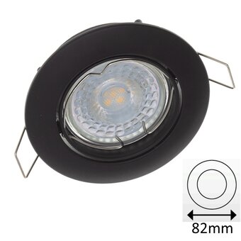 Inbouw LED Spot Zwart met Klemveer - IP20 - Gatmaat 72mm