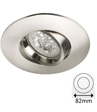 Led Spot Armatuur Staal, Verdiept, Kantelbaar, IP20, Kliksysteem. Zaagmaat 72mm