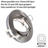 MR11 Led Spot Armatuur Staal, Kantelbaar, 35mm