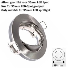 MR11 Led Spot Armatuur Staal, Kantelbaar, 35mm