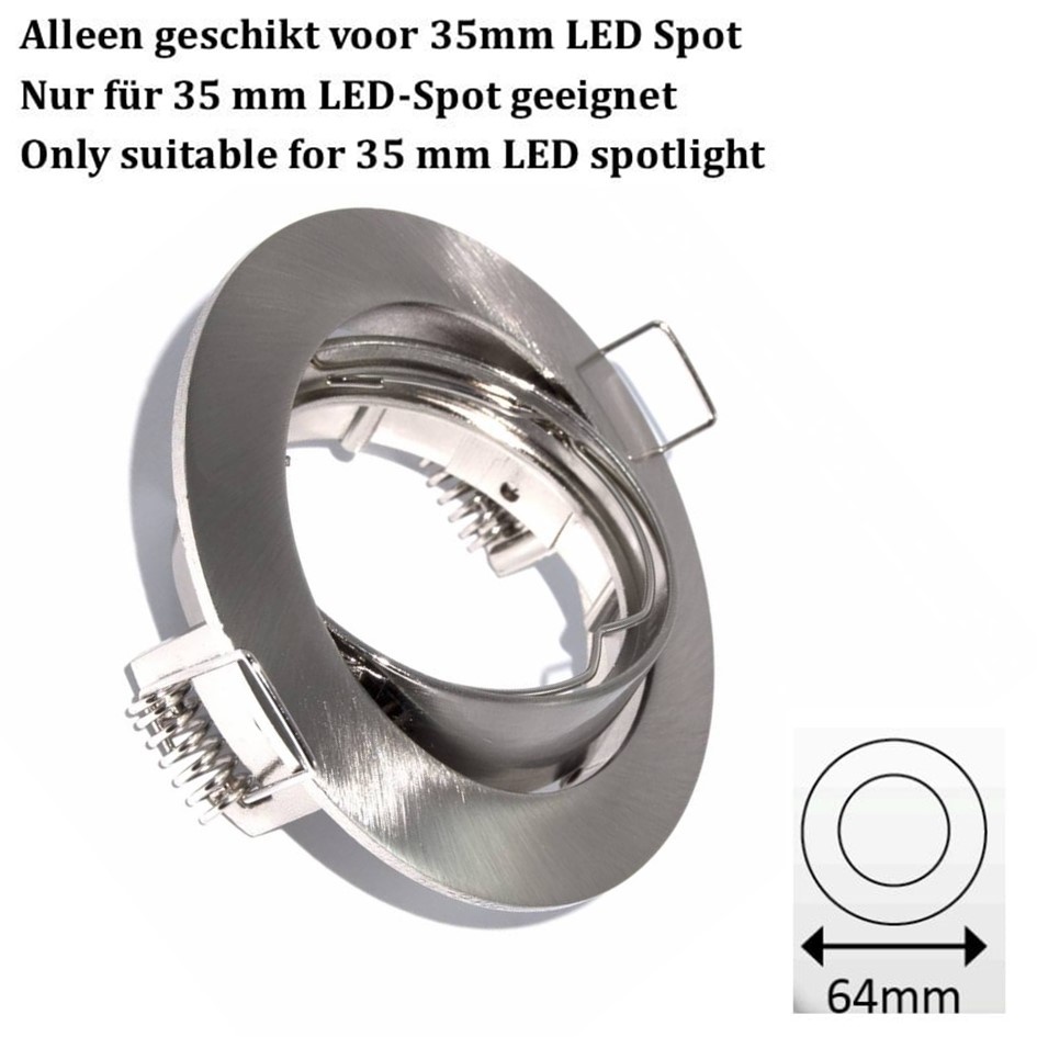 MR11 Led Spot Armatuur Staal, Kantelbaar, 35mm