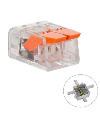Snelkoppeling Lasklem 2-Vaks |  0.08-4 mm² | Transparant | 32A