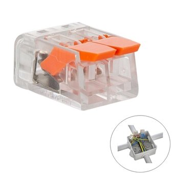 Snelkoppeling Lasklem 2-Vaks |  0.08-4 mm² | Transparant | 32A