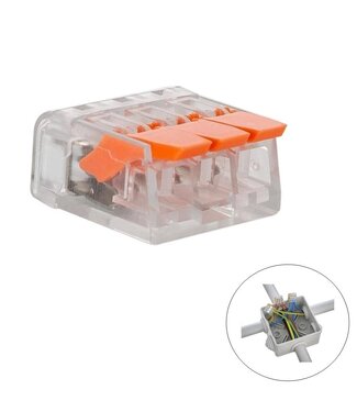 Snelkoppeling Lasklem 3-Vaks |  0.08-4 mm² | Transparant | 32A