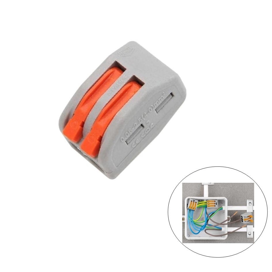 Snelkoppeling Lasklem 2-Vaks | 0.08-4 mm² | Grijs | 32A