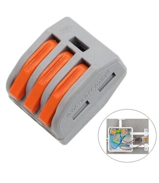 Snelkoppeling Lasklem 3-Vaks |  0.08-4 mm² | Grijs | 32A