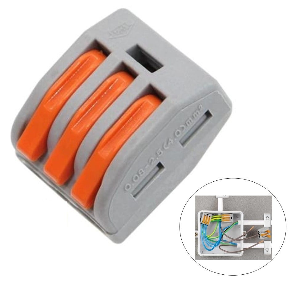 Snelkoppeling Lasklem 3-Vaks | 0.08-4 mm² | Grijs | 32A