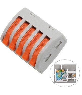 Snelkoppeling Lasklem 5-Vaks |  0.08-4 mm² | Grijs | 32A