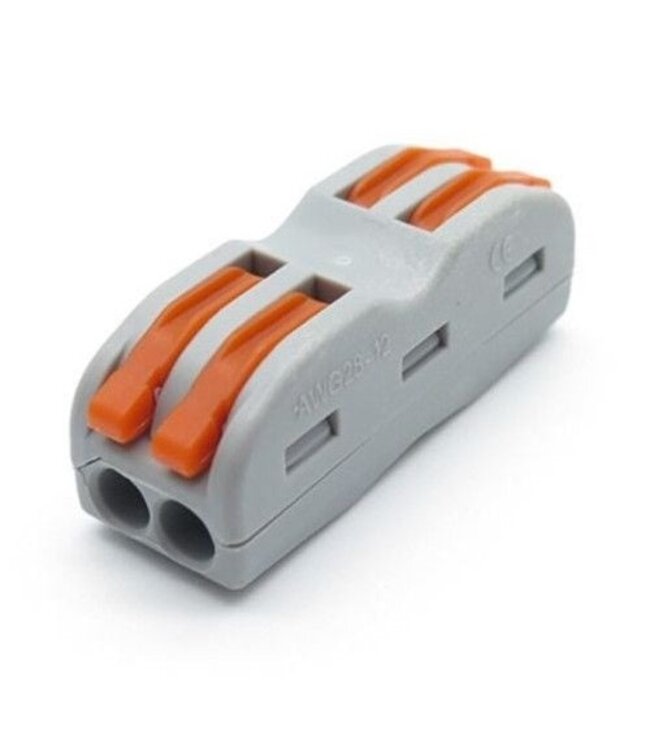 Snelkoppeling Verbindingslasklem 2-Vaks | Doorverbinder 2x2 |  0.08-4 mm² | Grijs | 32A