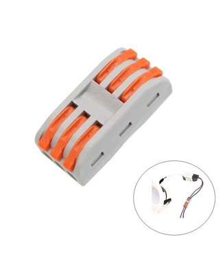 Snelkoppeling Verbindingslasklem 3-Vaks | Doorverbinder 3x3 |  0.08-4 mm² | Grijs | 32A