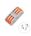 Snelkoppeling Verbindingslasklem 3-Vaks | Doorverbinder 3x3 |  0.08-4 mm² | Grijs | 32A