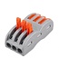 Snelkoppeling Verbindingslasklem 3-Vaks | Doorverbinder 3x3 |  0.08-4 mm² | Grijs | 32A