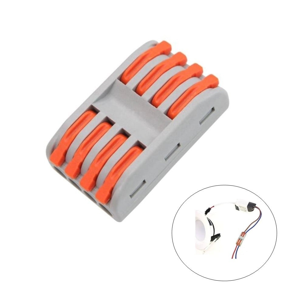 Snelkoppeling Verbindingslasklem 4-Vaks | Doorverbinder 4x4 | 0.08-4 mm² | Grijs | 32A