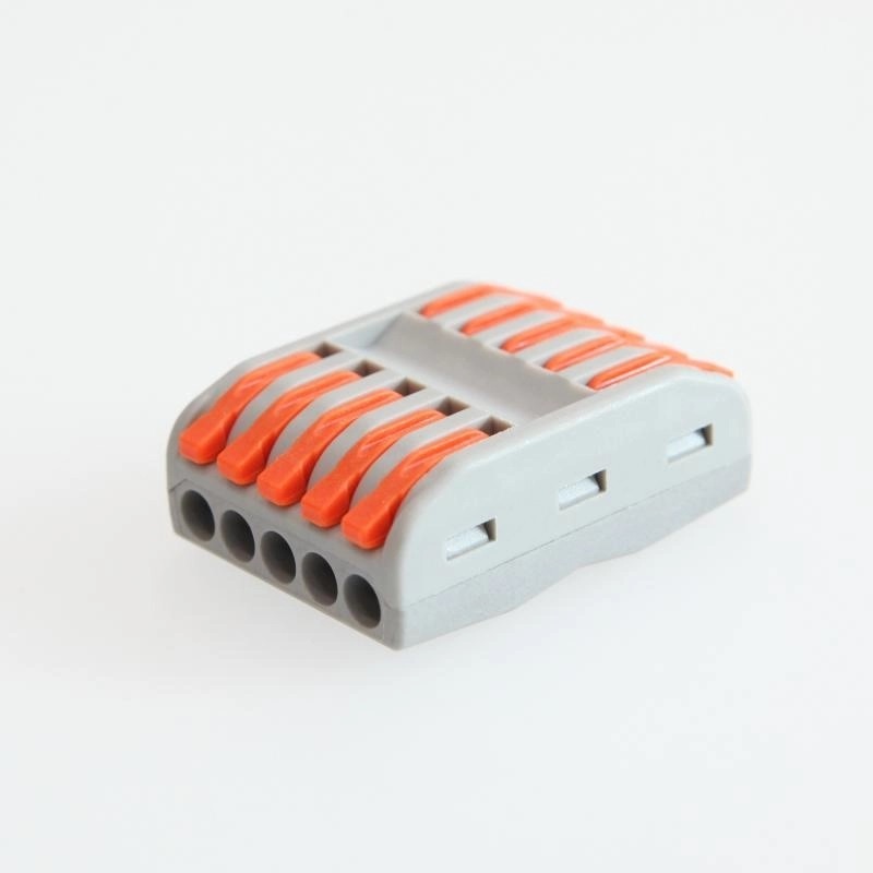 Snelkoppeling Verbindingslasklem 5-Vaks | Doorverbinder 5x5 | 0.08-4 mm² | Grijs | 32A, foto 2 van 4