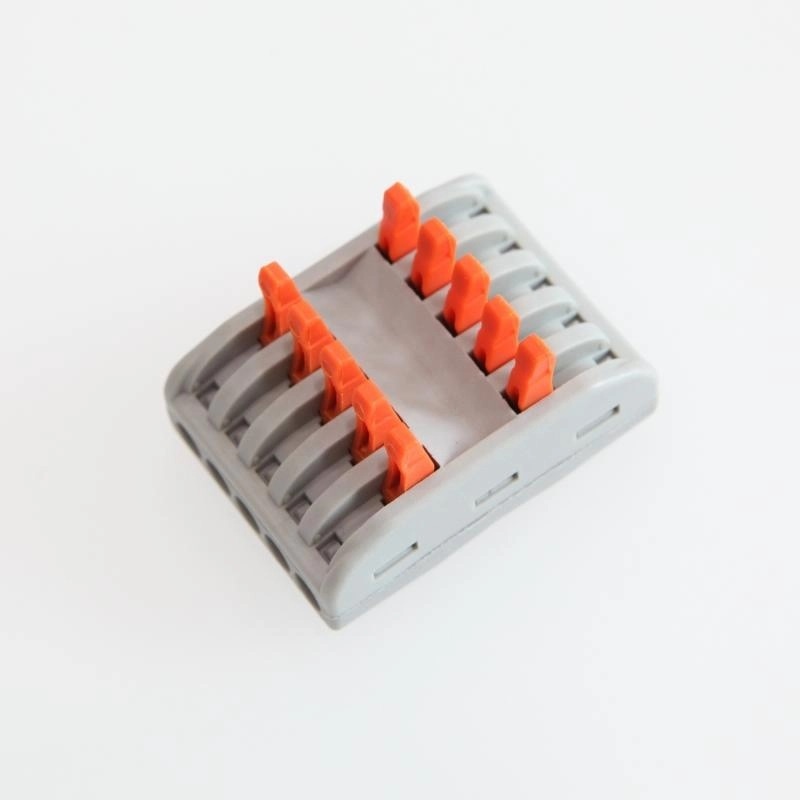 Snelkoppeling Verbindingslasklem 5-Vaks | Doorverbinder 5x5 | 0.08-4 mm² | Grijs | 32A, foto 3 van 4