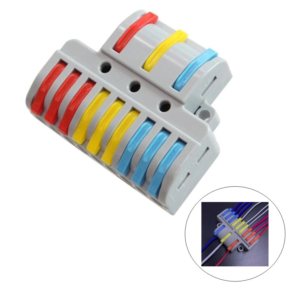 Snelkoppeling Verbindingslasklem 3x9Vaks | Doorverbinder 3x9 | 0.08-4 mm² | Grijs | 32A
