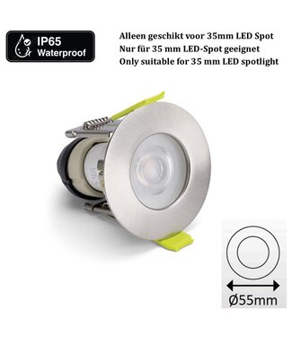 Mini Led Spot Armatuur Staal, IP65 waterbestendig, Gatmaat 43mm, incl. GU10 Fitting