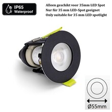 Mini Led Spot Armatuur Zwart, IP65 waterbestendig, Gatmaat 43mm, incl. GU10 Fitting