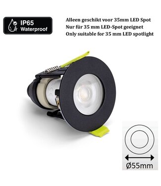Mini Led Spot Armatuur Zwart, IP65 waterbestendig, Gatmaat 43mm, incl. GU10 Fitting