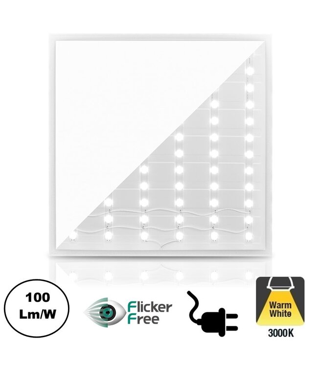 2 PACK - ECO Backlit LED Paneel 60x60cm, Smalle Rand, 40w, 4000 Lumen (100lm/w), Flikkervrije Driver, 2 Jaar Garantie