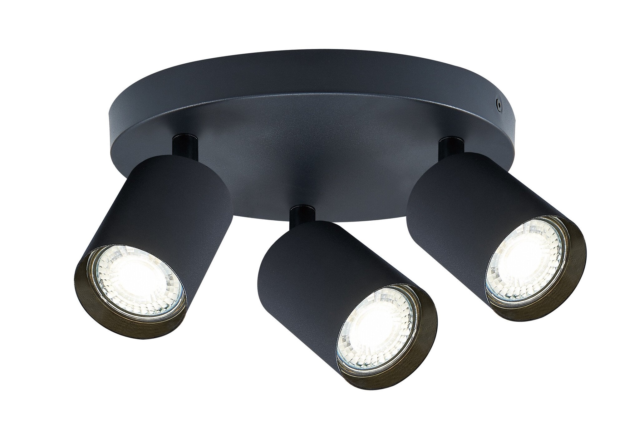 Opbouw Rond Spot Armatuur Zwart Siena - 3x GU10 (max 10 watt per spot) - IP20, foto 2 van 2