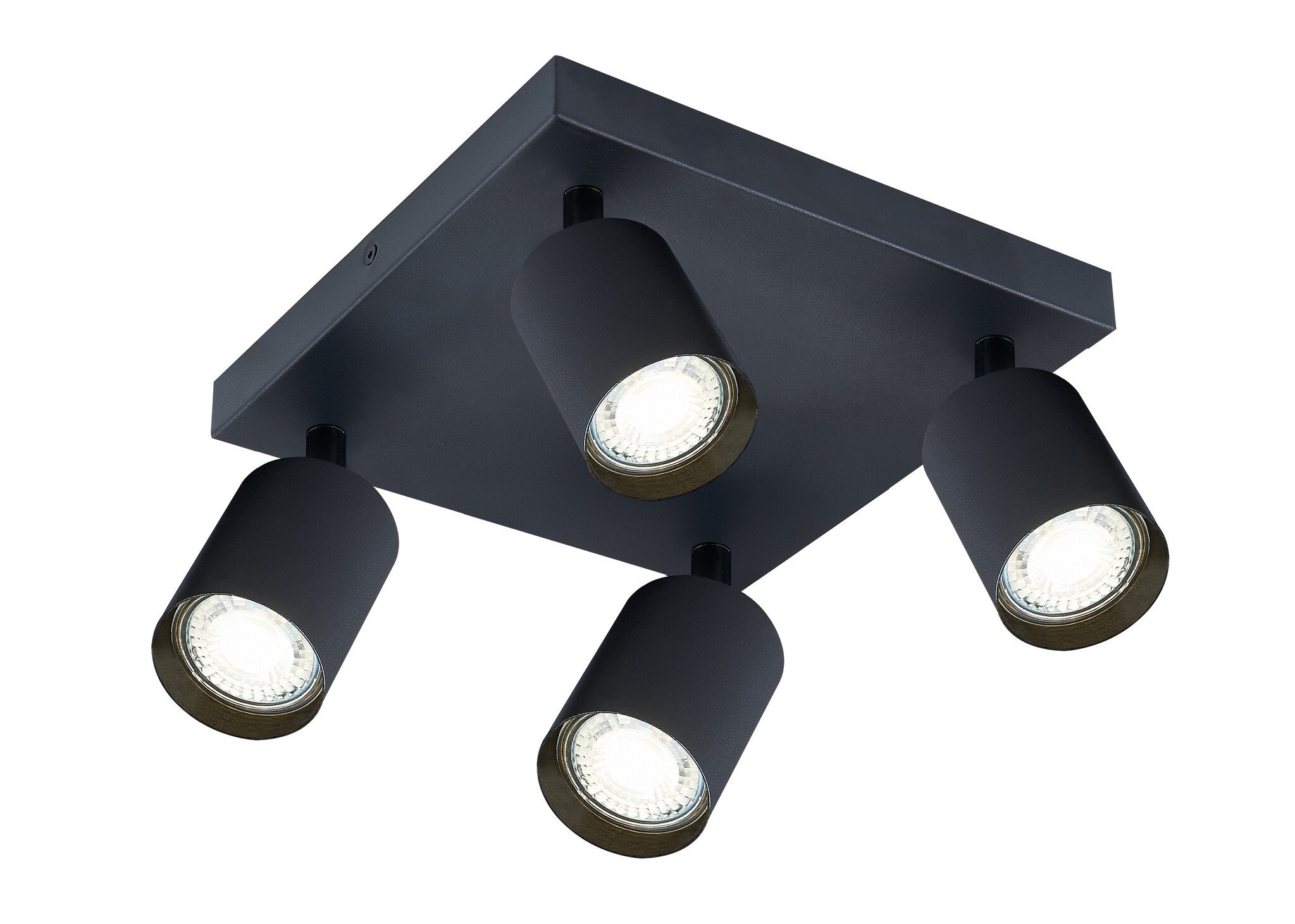 Opbouw Vierkant Spot Armatuur Zwart Siena - 4x GU10 (max 10 watt per spot) - IP20