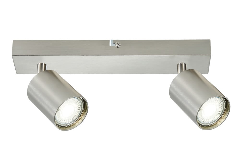 Opbouw Bar Spot Armatuur Satin Nickel Siena - 2x GU10 (max 10 watt per spot) - IP20
