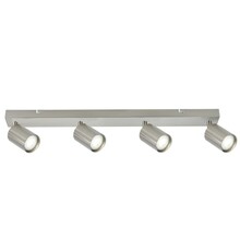 Opbouw Bar Spot Armatuur Satin Nickel Siena - 4x GU10 (max 10 watt per spot) - IP20