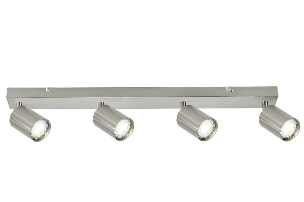 Opbouw Bar Spot Armatuur Satin Nickel Siena - 4x GU10 (max 10 watt per spot) - IP20