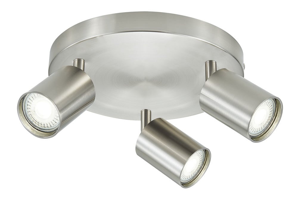 Opbouw Rond Spot Armatuur Satin Nickel Siena - 3x GU10 (max 10 watt per spot) - IP20